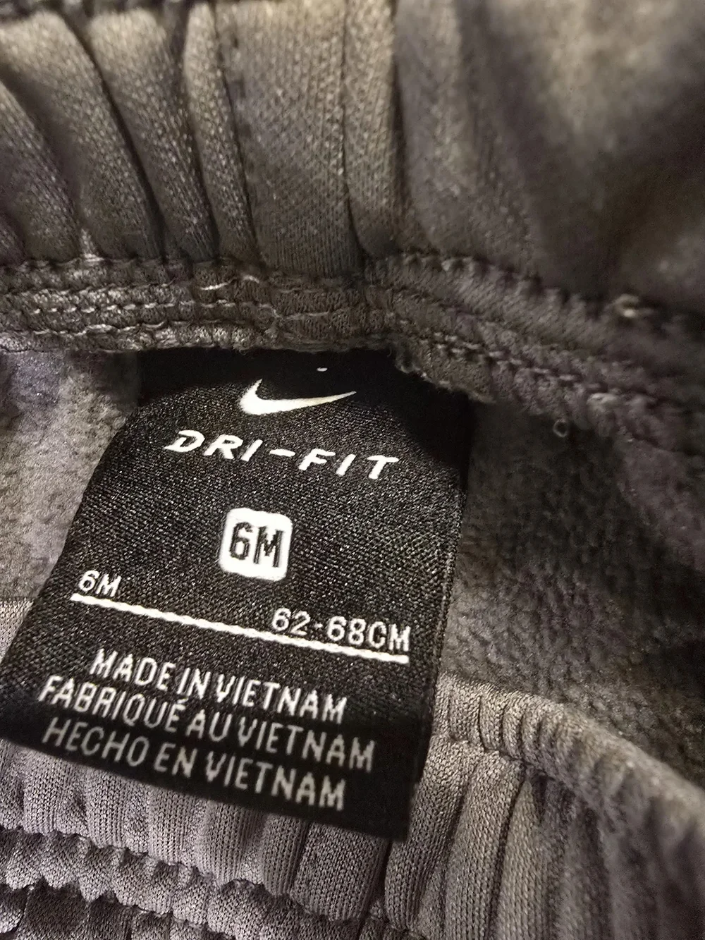 Nike Dri-FIT Baby Jogger Pants Gray Black Athletic 6M Unisex